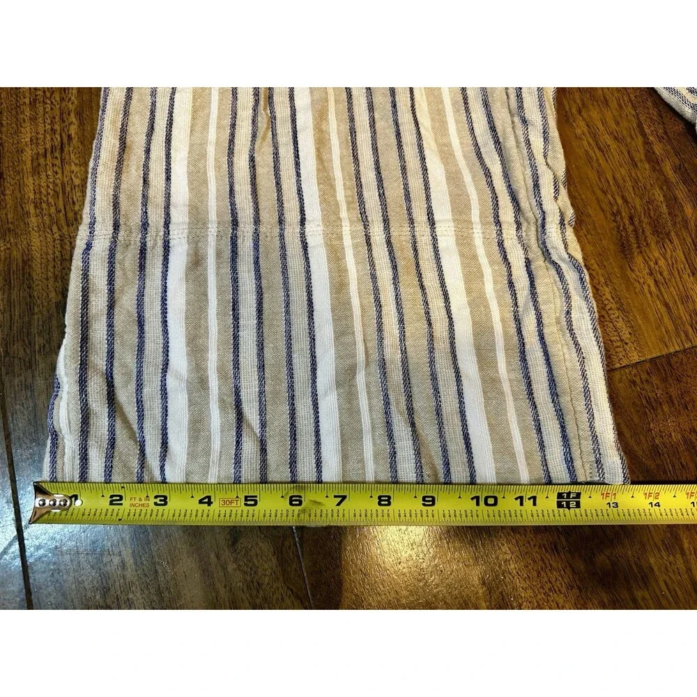 Banana Republic Women's Pants Linen Blend Striped Size S Wide Leg Loose Fit